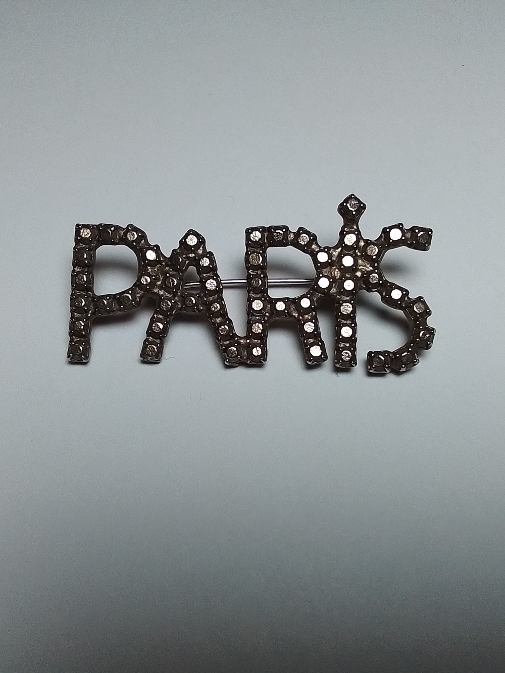 Vintage Silver Tone PARIS Brooch Pin - Picture 2 of 3